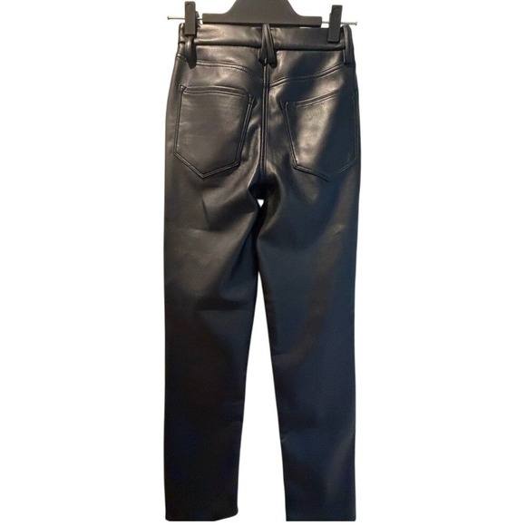 Good American Better Than Leather Good Icon Straight Leg Pants Size 24 - Picture 6 of 9